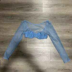 Urban Outfitters Blue Mesh Crop Top, Never Worn